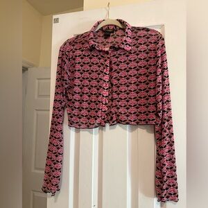 Like an Angel Pink and Black Button Down Shirt